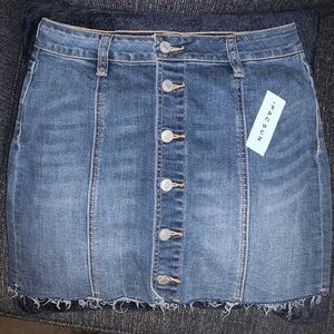 Pacsun Anna Blue Denim Button Skirt